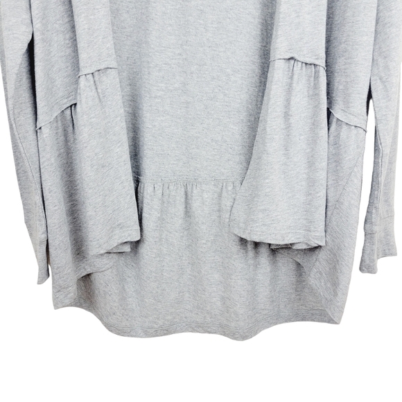 Torrid Gray Hooded Draped Cardigan Size 0X Open Front Ruffled Lightweight Lounge - Picture 6 of 12